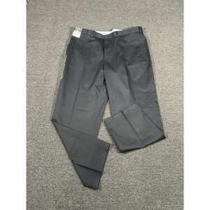New Haggar Wrinkle Free Performance Khakis Mens 38x29 Black Moisture Wicking